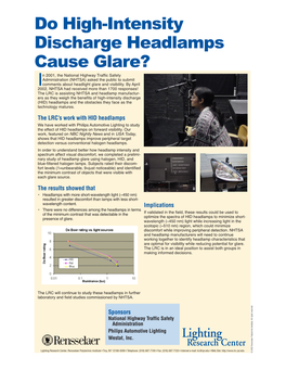 Do High-Intensity Discharge Headlamps Cause Glare?