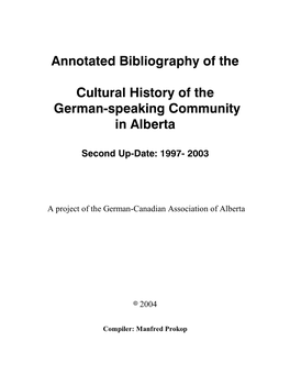 Annotated Bibliography of The