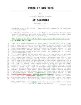 State of New York in Assembly