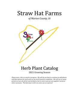 Herb Plant Catalog 2021 Growing Season