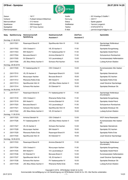 Dfbnet - Spielplan 26.07.2016 14:20