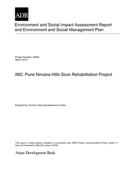 EIA: India: Pune Nirvana Hills Slum Rehabilitation Project