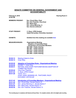 Senate Committee on General Government and Accountability