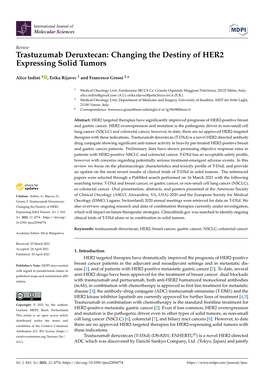 Changing the Destiny of HER2 Expressing Solid Tumors