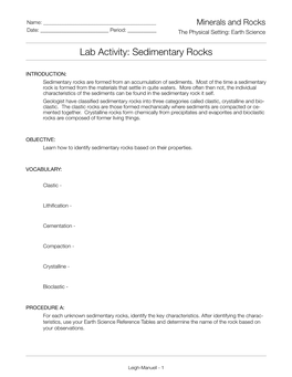 Sedimentary Rocks