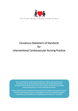 Consensus Statement of Standards for Interventional Cardiovascular Nursing Practice 5