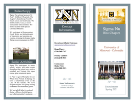 Sigma Nu National Sponsors St