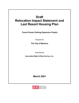 Draft Relocation Impact Statement and Last Resort Housing Plan