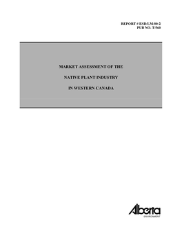 Market Assessment of the Native Plant Industry in Western Canada