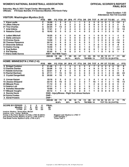 Box Score Mystics