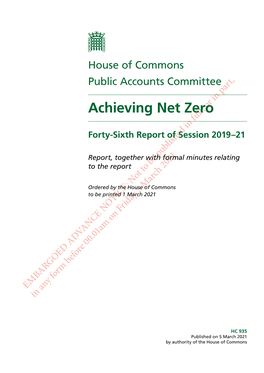 Achieving Net Zero