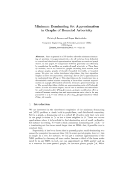 Minimum Dominating Set Approximation in Graphs of Bounded Arboricity