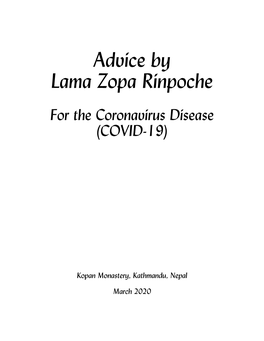 Advice by Lama Zopa Rinpoche