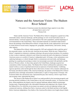 Nature and the American Vision: the Hudson River School