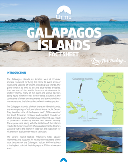 Galapagos Islands Fact Sheet Galapagos Islands Fact Sheet