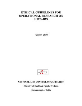 NACO Ethical Guidelines for Operational Research