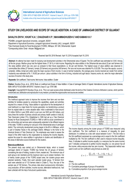 Study on Livelihood and Scope of Value Addition: a Case of Jamnagar District of Gujarat