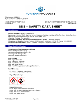 Sds – Safety Data Sheet