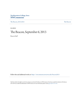 The Beacon, September 6, 2013 Beacon Staff