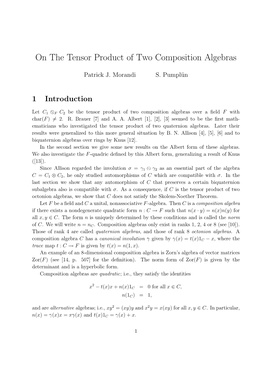 On the Tensor Product of Two Composition Algebras