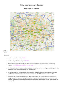 Using Scale to Measure Distance Map Skills – Lesson 5