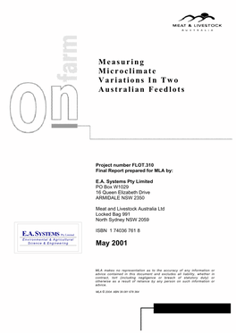 Measuring Microclimate Variations in Two Australian Feedlots