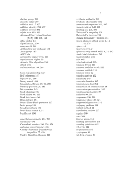 1 Abelian Group 266 Absolute Value 307 Addition Mod P 427 Additive