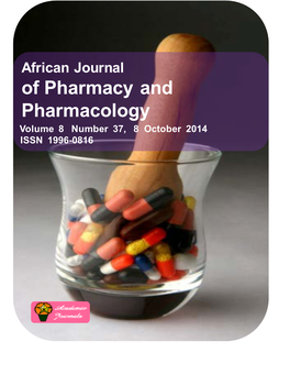 Of Pharmacy and Pharmacology Volume 8 Number 37, 8 October 2014 ISSN 1996-0816
