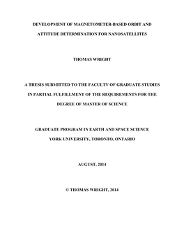 Development of Magnetometer-Based Orbit And