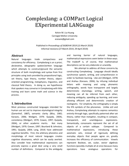 Complexlang: a Compact Logical Experimental Language
