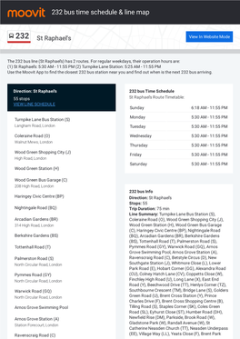 232 Bus Time Schedule & Line Route