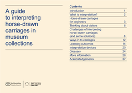 A Guide to Interpreting Horse-Drawn Carriages in Museum Collections