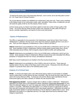 Classes of Misdemeanors: Anatomy of a Criminal Case