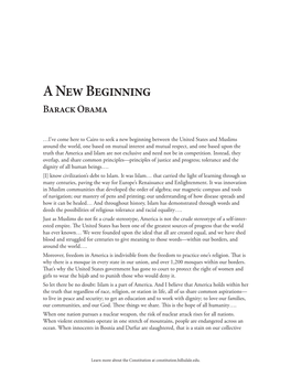 A New Beginning – Barack Obama