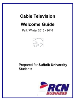 Cable Television Welcome Guide Fall / Winter 2015 - 2016