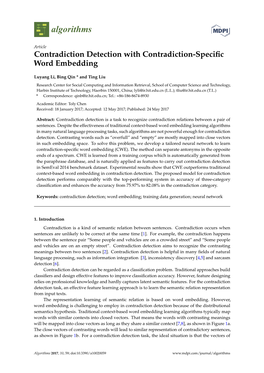 Contradiction Detection with Contradiction-Specific Word Embedding