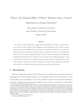 What Is the Marginal Effect of Entry? Evidence from A