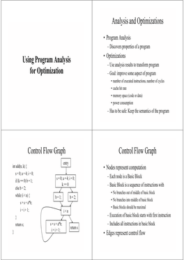 Using Program Analysis for Optimization