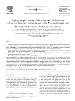 Phylogeographic History of the Yellow-Necked Fieldmouse