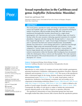 Sexual Reproduction in the Caribbean Coral Genus Isophyllia (Scleractinia: Mussidae)