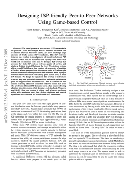 Designing ISP-Friendly Peer-To-Peer Networks Using Game-Based Control