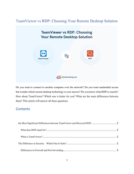 Teamviewer Vs RDP: Choosing Your Remote Desktop Solution
