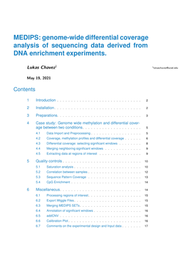 MEDIPS: Genome-Wide Differential Coverage Analysis of Sequencing Data Derived from DNA Enrichment Experiments