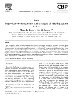 Reproductive Characteristics and Strategies of Reducing-System Bivalves