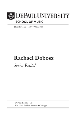 Rachael Dobosz Senior Recital