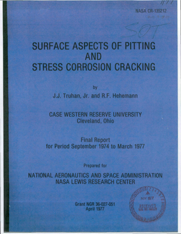 Surface Aspects of Pitting and Stress Corrosion Cracking