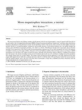 Moon–Magnetosphere Interactions: a Tutorial