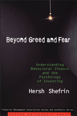 Beyond Greed and Fear Financial Management Association Survey and Synthesis Series