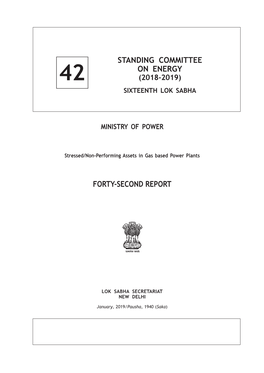 Standing Committee on Energy Forty-Second Report