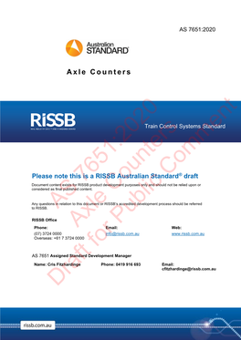 AS 7651 Axle Counters